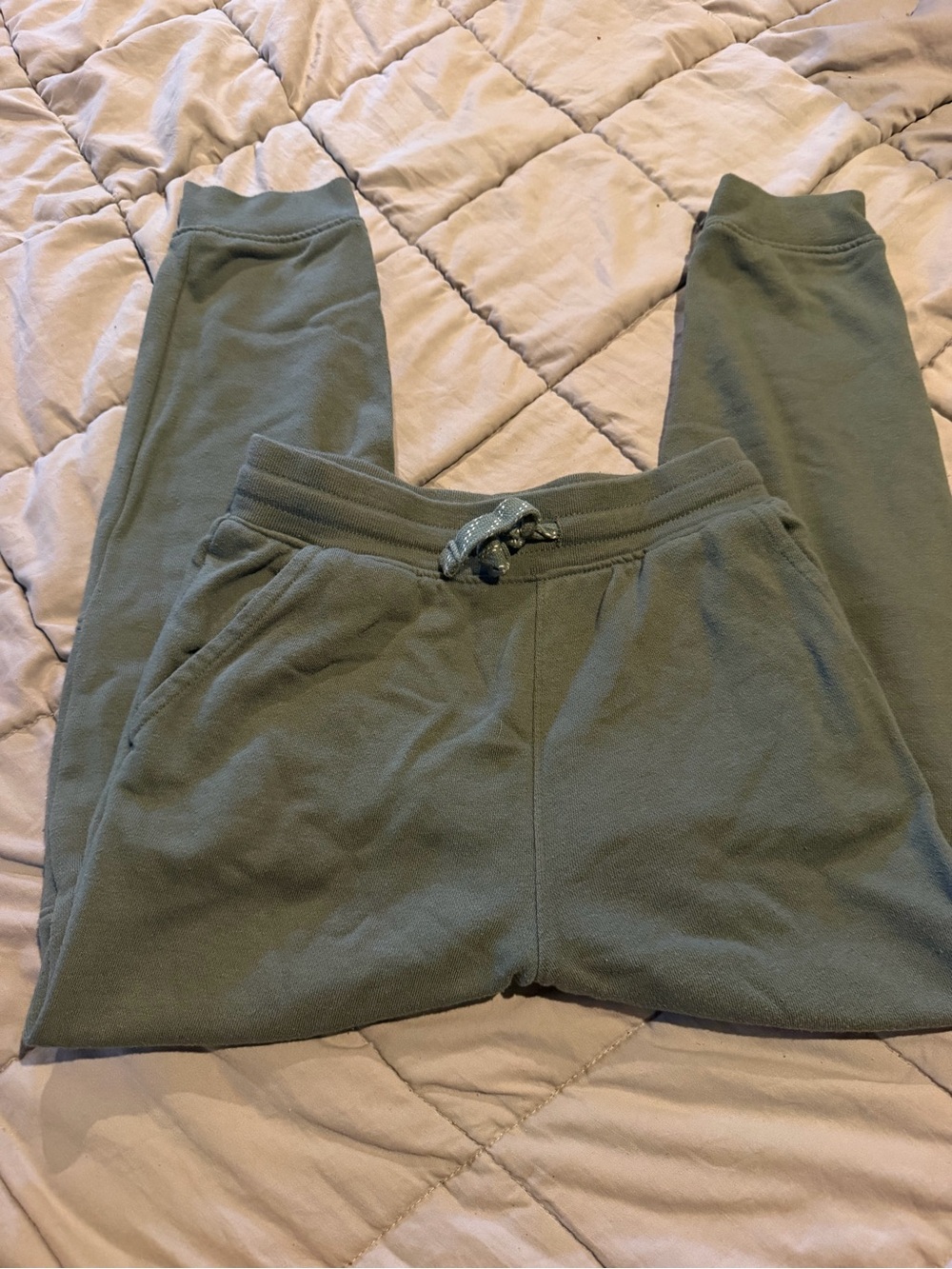Kids Olive Green Jogger Sweatpants with Drawstring